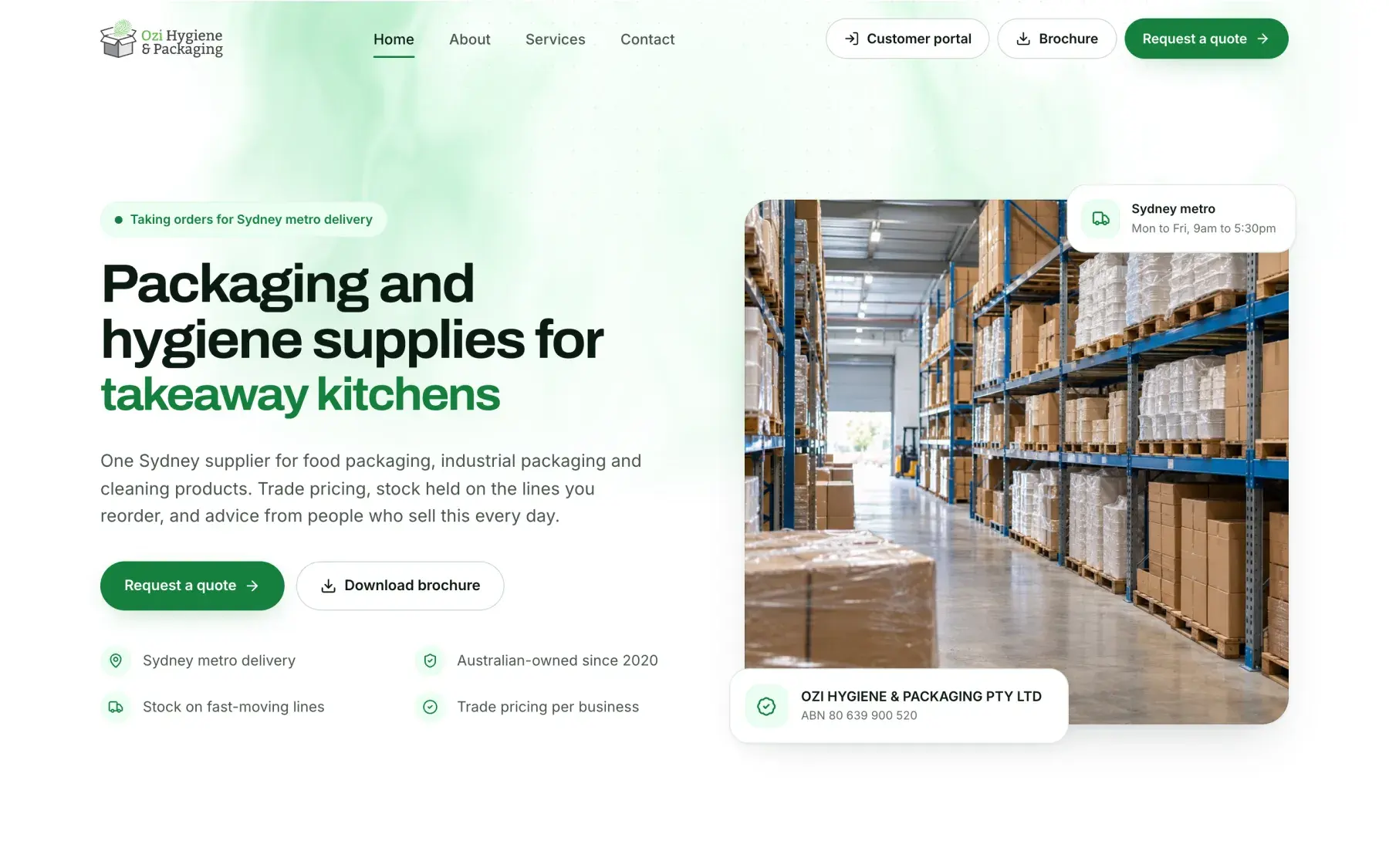 Website, OZI Hygiene & Packaging