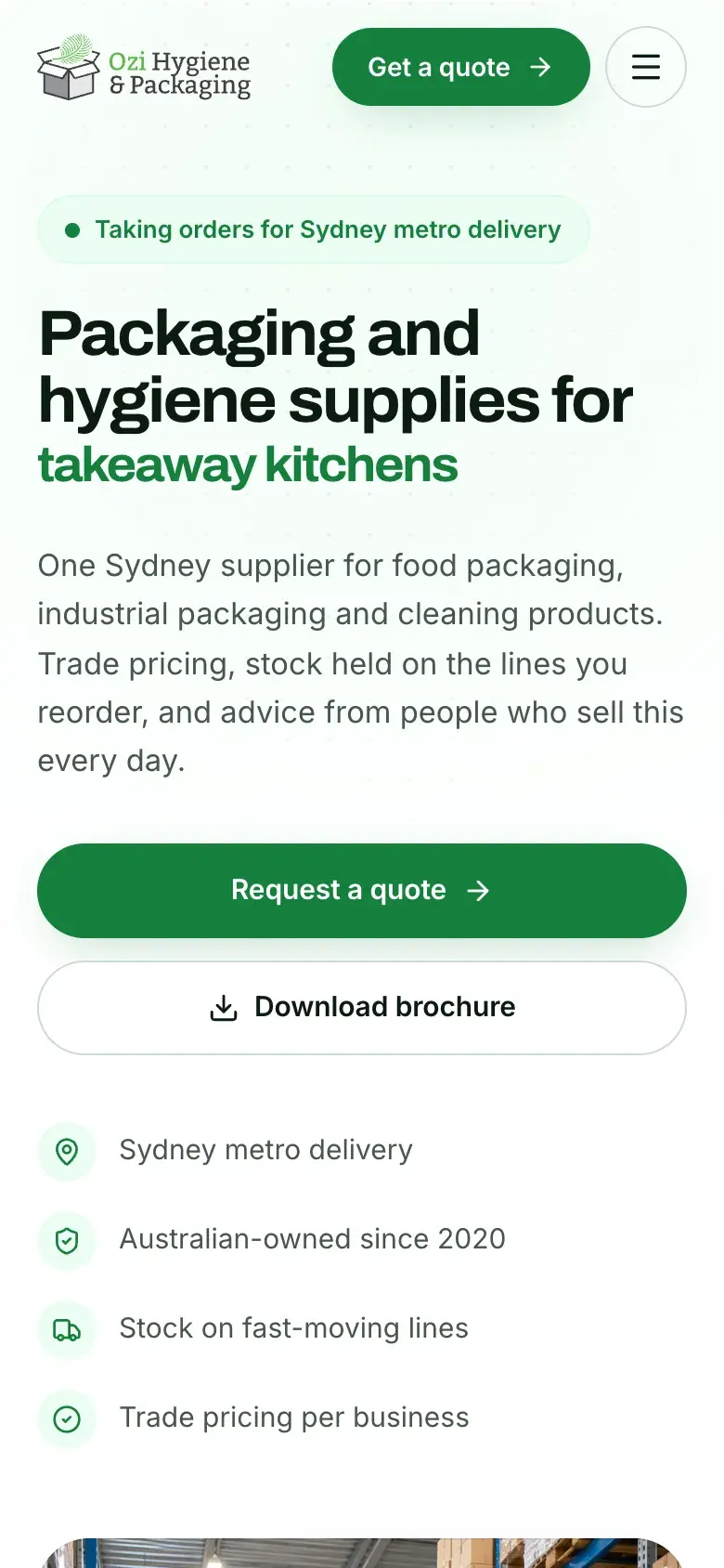 OZI HP website on a phone